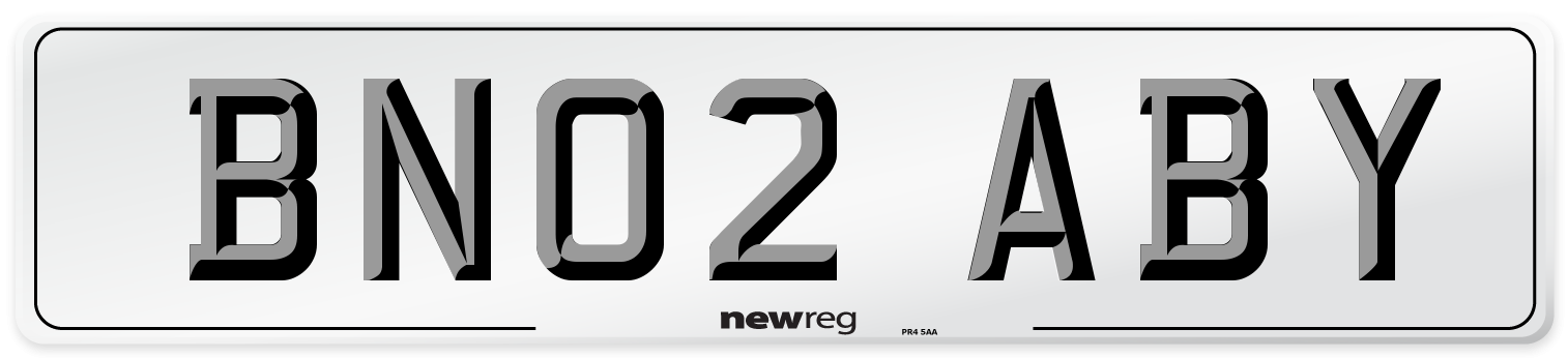 BN02 ABY Number Plate from New Reg